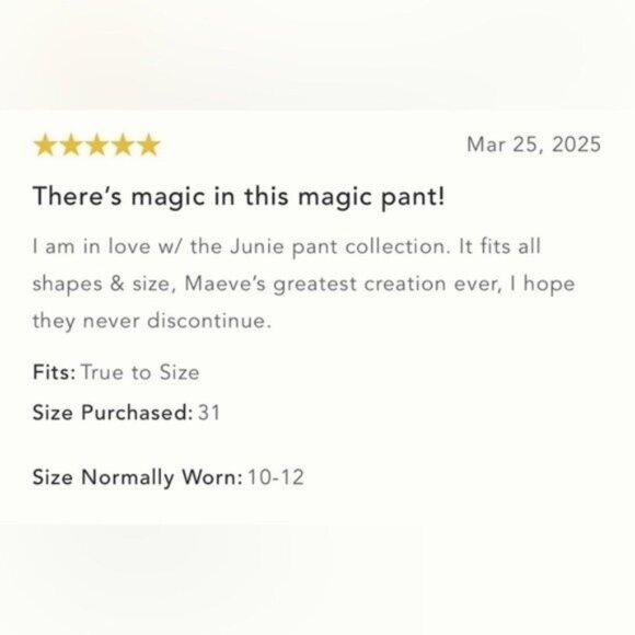NWT Size 33 - Maeve The Junie High-Rise Flare Pants : Magic Fabric (NWT US$ 138) - Picture 4 of 16